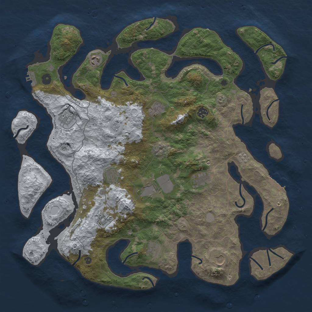 Rust Map: Procedural Map, Size: 4500, Seed: 2052022, 20 Monuments