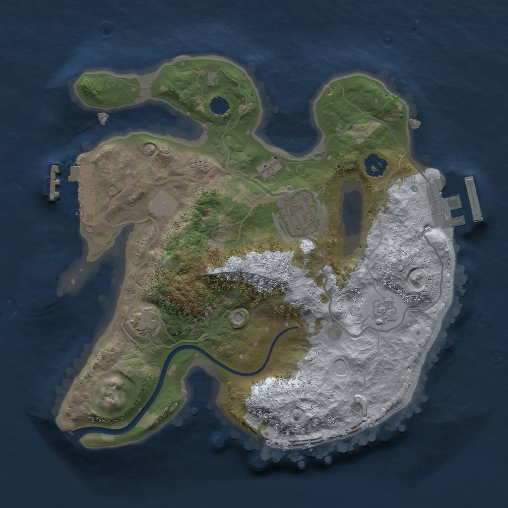 Rust Map: Procedural Map, Size: 2250, Seed: 1925691898, 6 Monuments