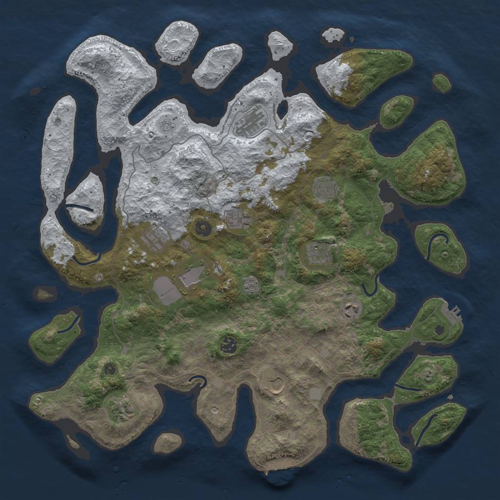 Rust Map: Procedural Map, Size: 4500, Seed: 4561244, 20 Monuments
