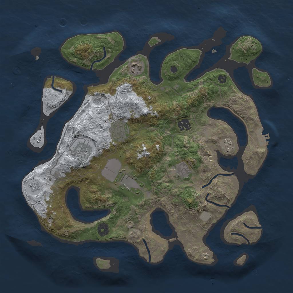 Rust Map: Procedural Map, Size: 3500, Seed: 6546541, 15 Monuments