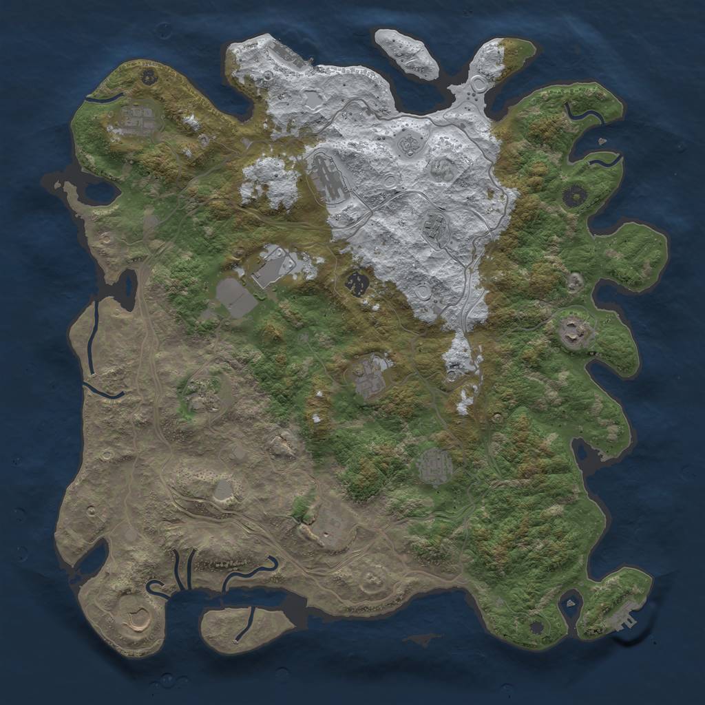 Rust Map: Procedural Map, Size: 4500, Seed: 3319869, 20 Monuments