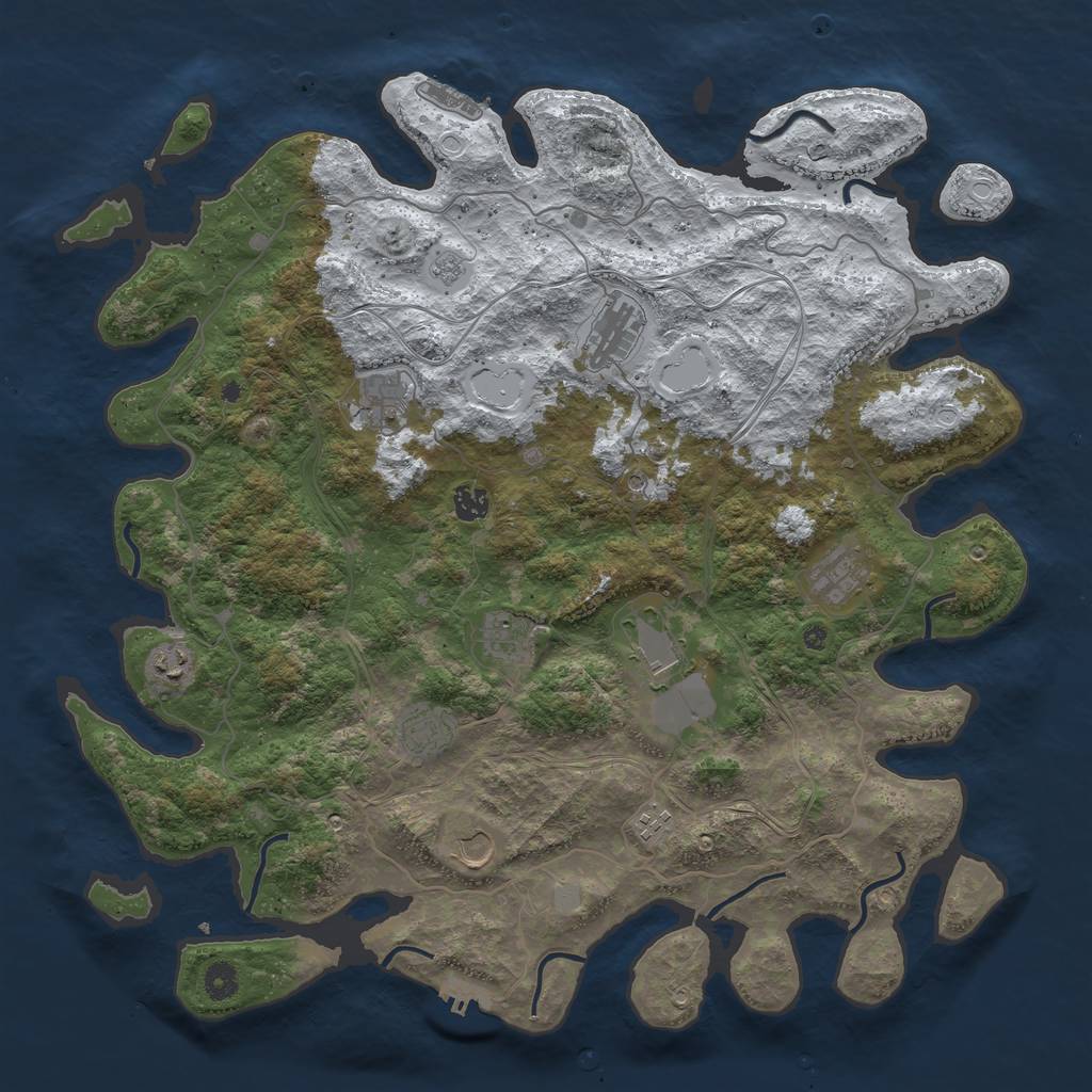Rust Map: Procedural Map, Size: 4500, Seed: 22020203, 19 Monuments