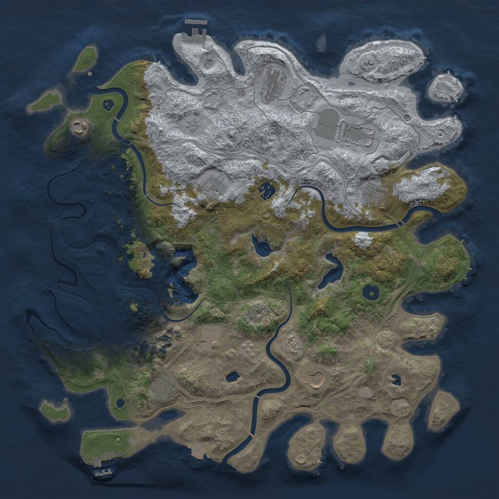 Rust Map: Procedural Map, Size: 4500, Seed: 22020203, 16 Monuments