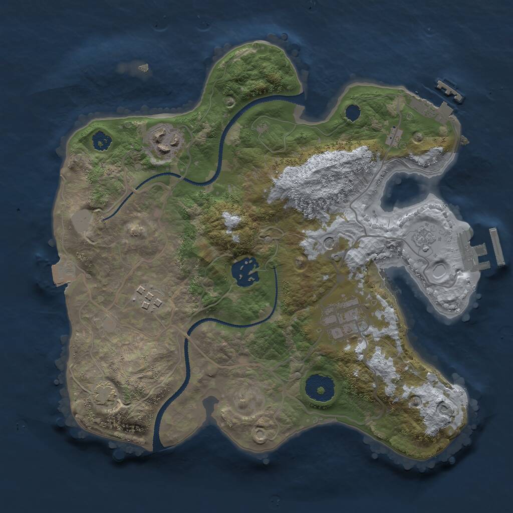 Rust Map: Procedural Map, Size: 2700, Seed: 430506408, 10 Monuments