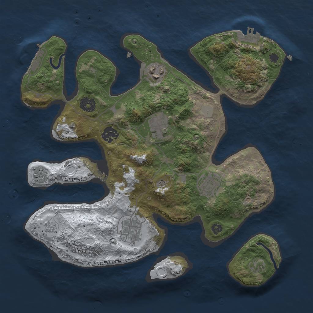 Rust Map: Procedural Map, Size: 3000, Seed: 201912, 15 Monuments