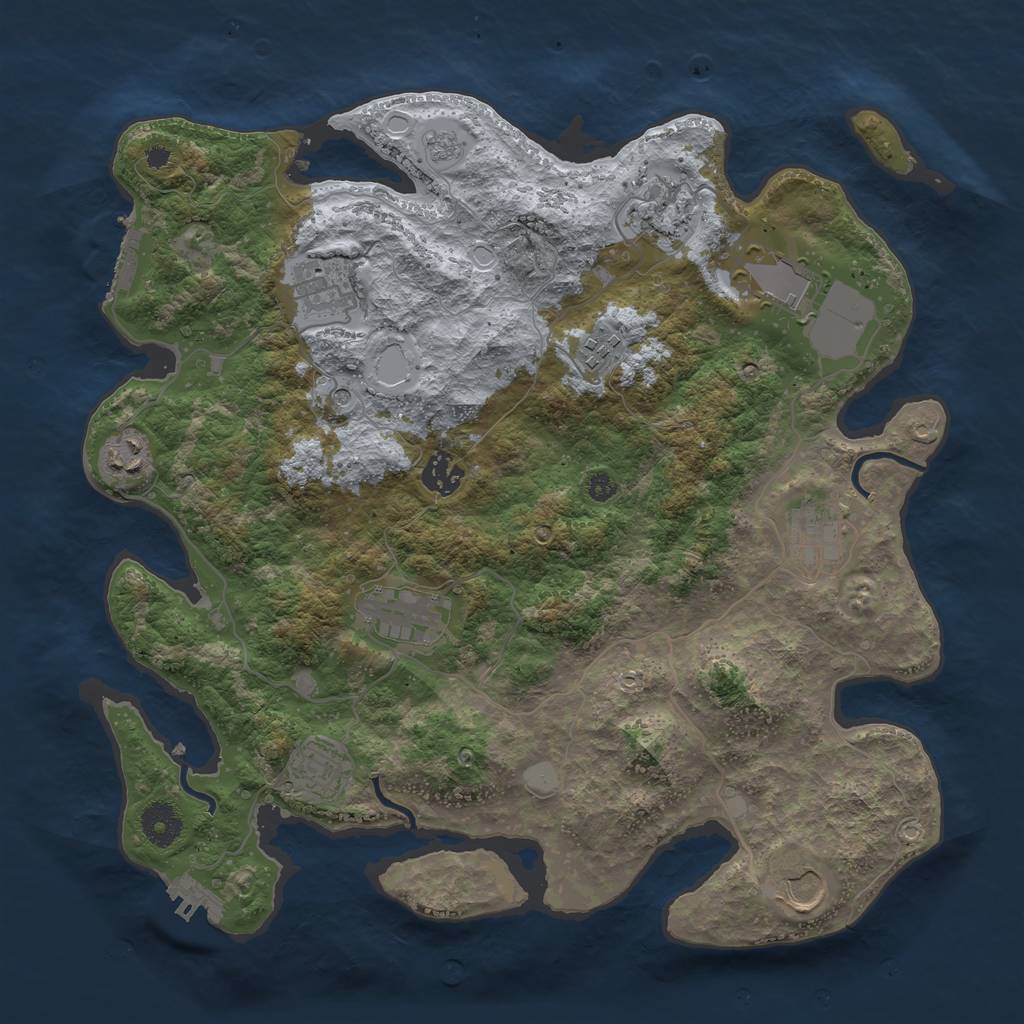 Rust Map: Procedural Map, Size: 3700, Seed: 1931940934, 17 Monuments