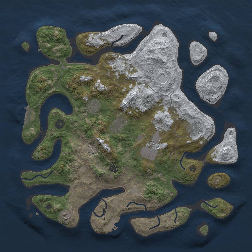 Rust Map: Procedural Map, Size: 4000, Seed: 15742, 16 Monuments