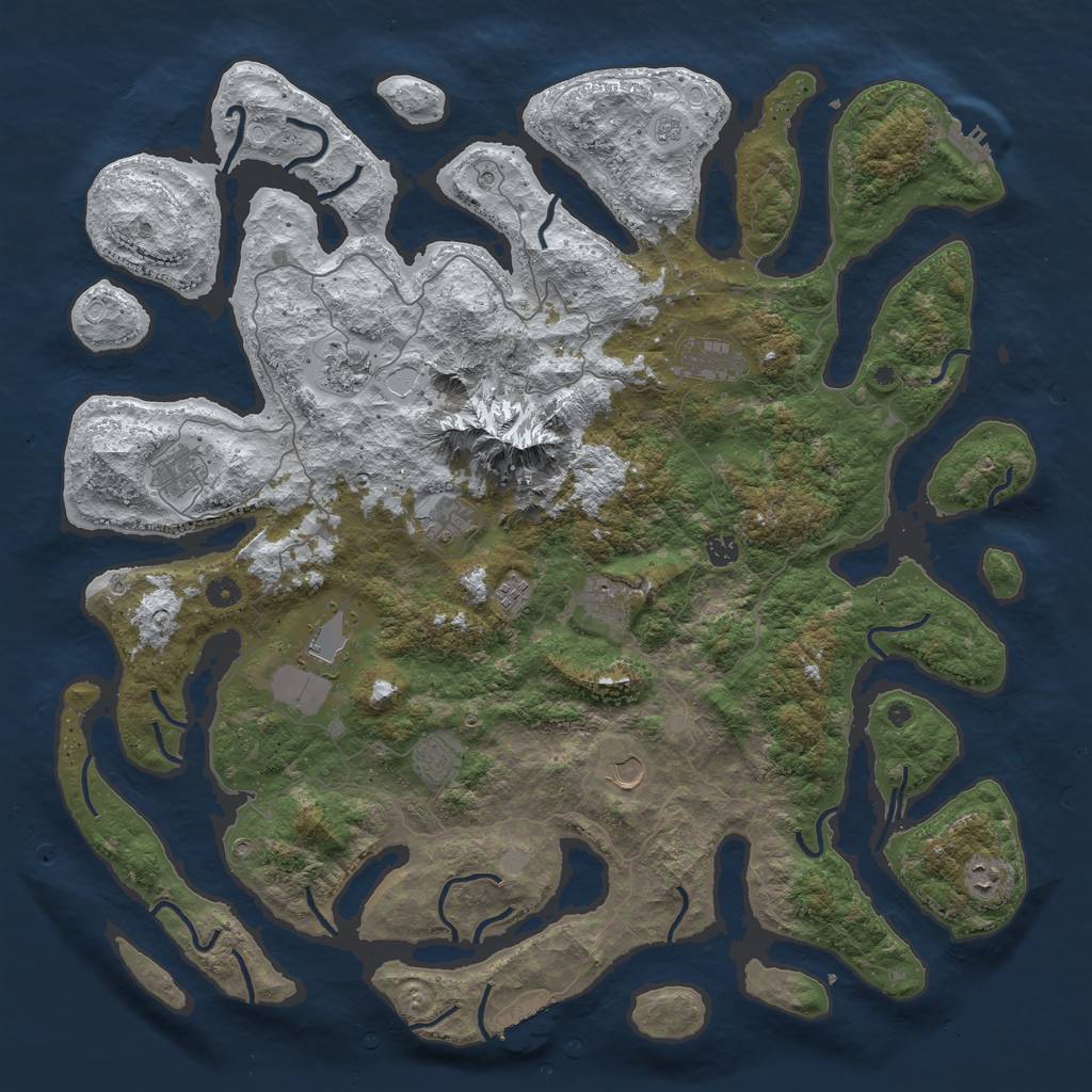 Rust Map: Procedural Map, Size: 5000, Seed: 12312313, 20 Monuments