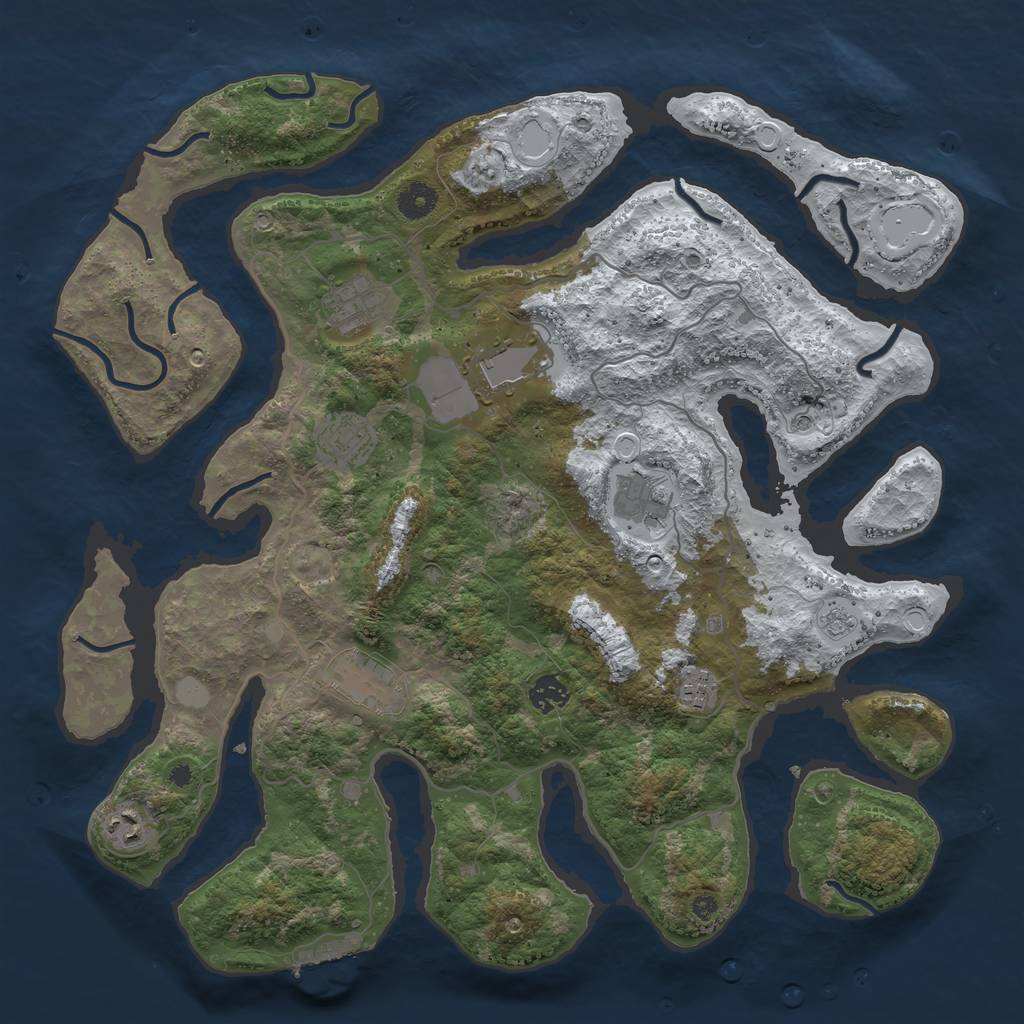 Rust Map: Procedural Map, Size: 4100, Seed: 1552827779, 16 Monuments