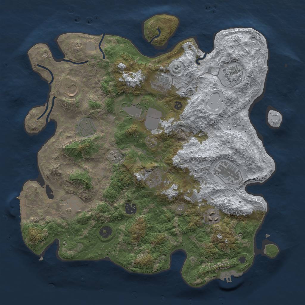Rust Map: Procedural Map, Size: 3800, Seed: 1659704736, 20 Monuments