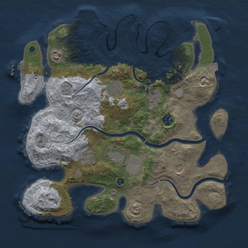 Rust Map: Procedural Map, Size: 3500, Seed: 66, 14 Monuments