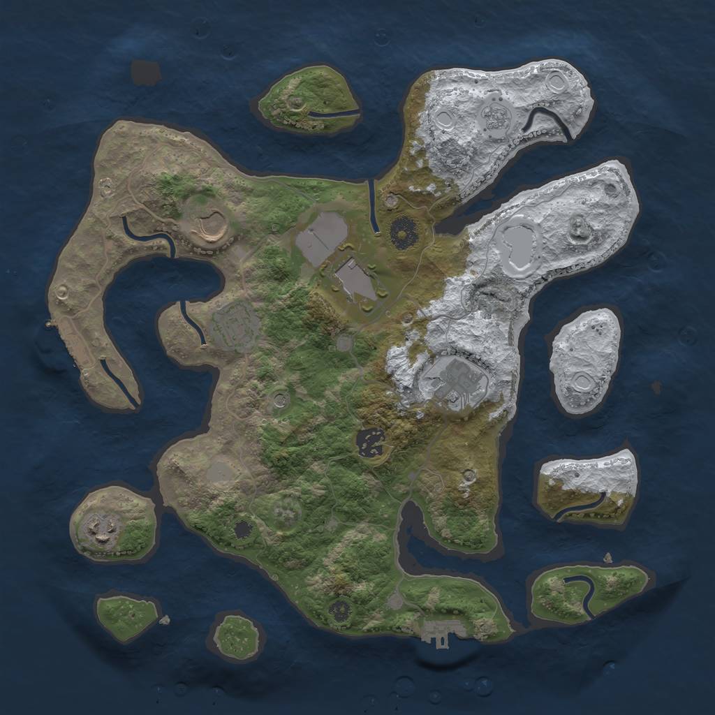 Rust Map: Procedural Map, Size: 3500, Seed: 71018, 15 Monuments