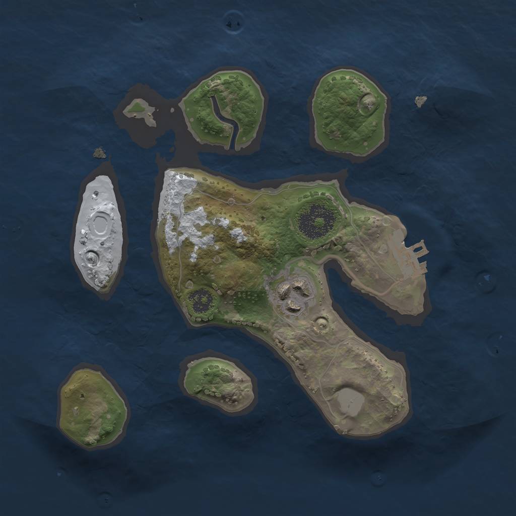 Rust Map: Procedural Map, Size: 2200, Seed: 2, 7 Monuments