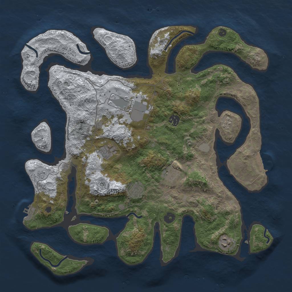 Rust Map: Procedural Map, Size: 4000, Seed: 1902706679, 16 Monuments