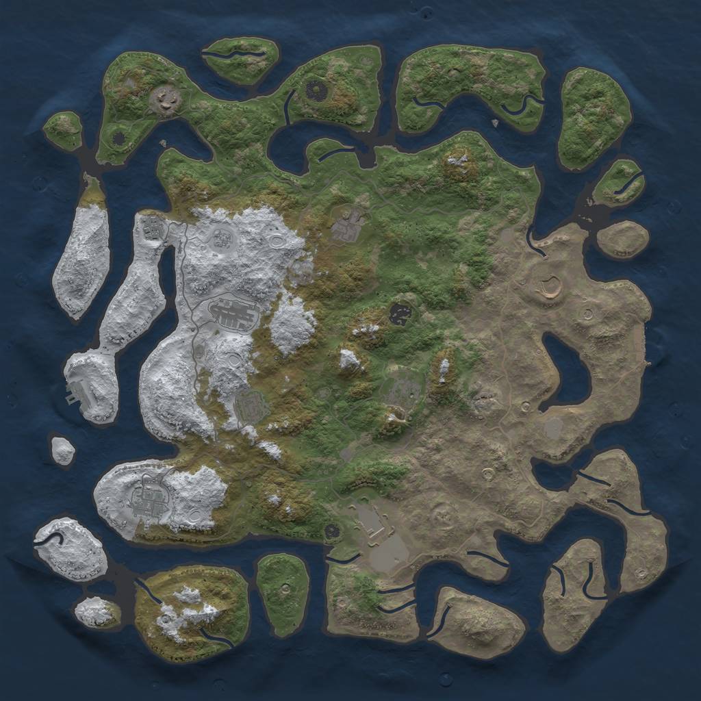Rust Map: Procedural Map, Size: 4750, Seed: 12345, 19 Monuments