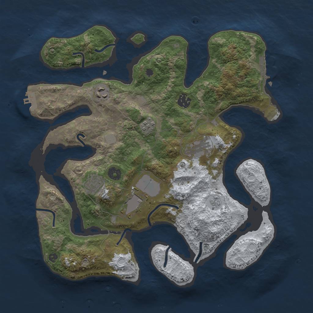 Rust Map: Procedural Map, Size: 3500, Seed: 3835783, 14 Monuments