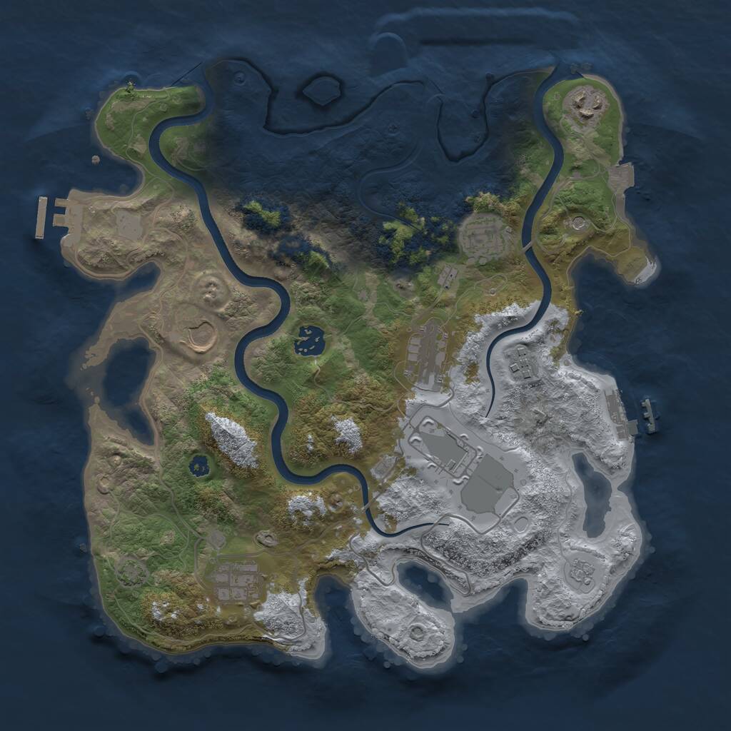 Rust Map: Procedural Map, Size: 3500, Seed: 3835783, 14 Monuments