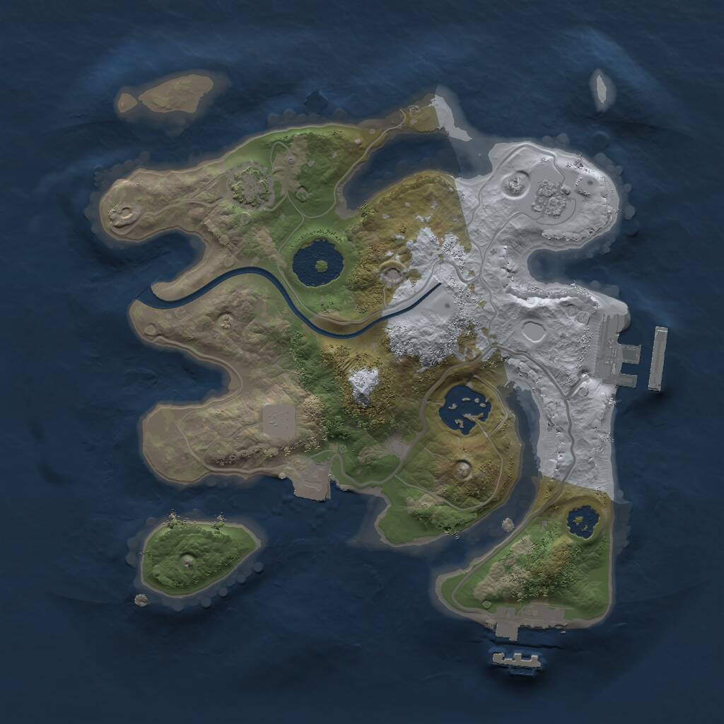 Rust Map: Procedural Map, Size: 2300, Seed: 1365, 6 Monuments