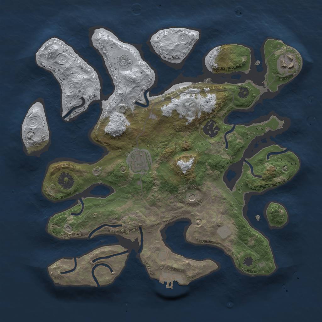 Rust Map: Procedural Map, Size: 3000, Seed: 942314, 11 Monuments