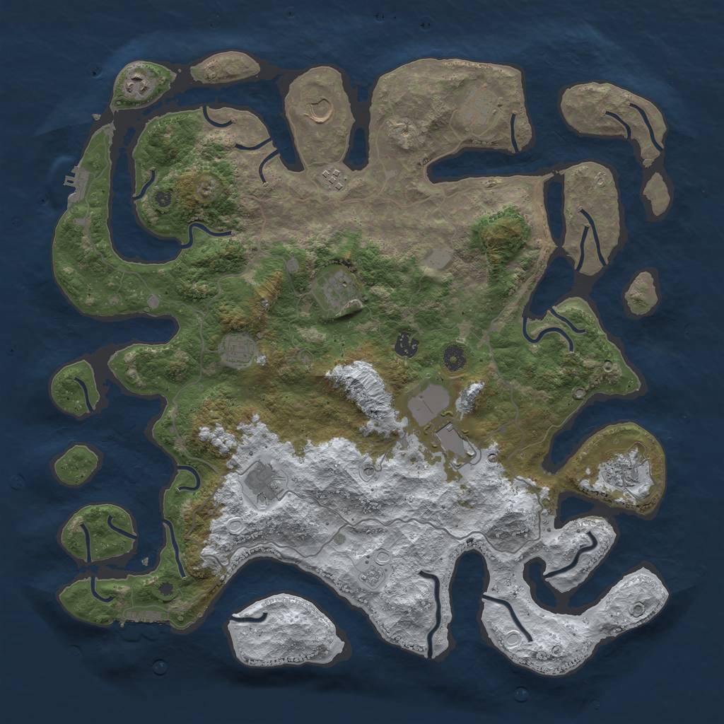 Rust Map: Procedural Map, Size: 4500, Seed: 585, 19 Monuments