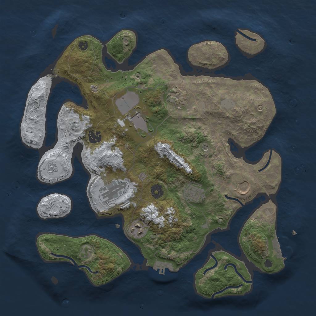 Rust Map: Procedural Map, Size: 3500, Seed: 254209321, 16 Monuments