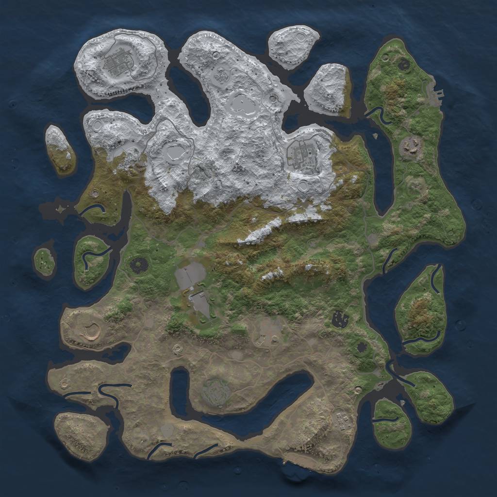 Rust Map: Procedural Map, Size: 4300, Seed: 18, 19 Monuments