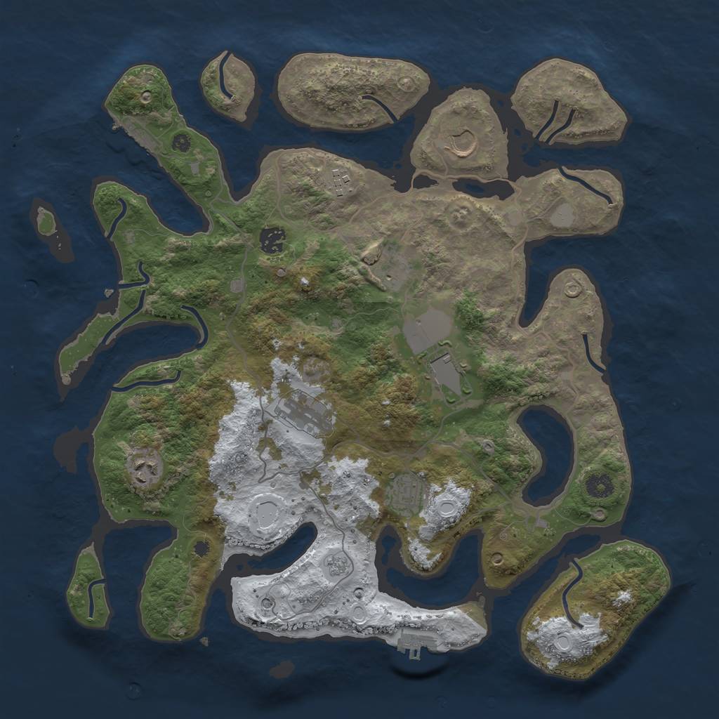 Rust Map: Procedural Map, Size: 4000, Seed: 2172022, 17 Monuments