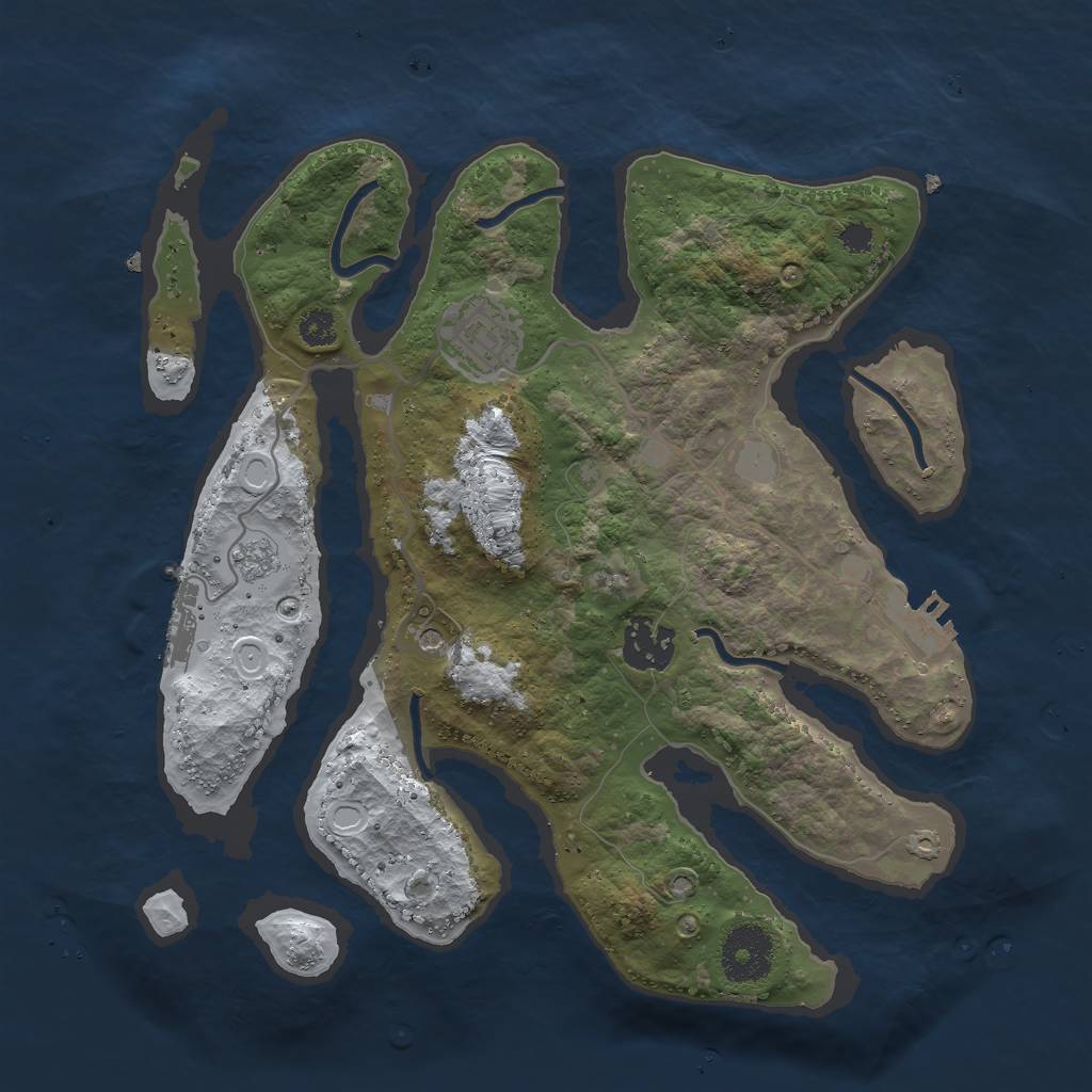 Rust Map: Procedural Map, Size: 3000, Seed: 326297, 11 Monuments