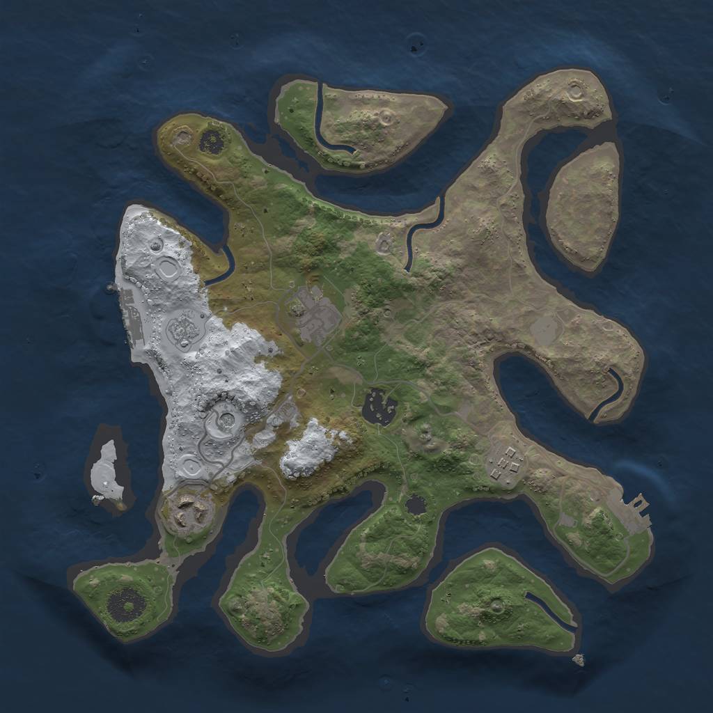 Rust Map: Procedural Map, Size: 3000, Seed: 469391004, 13 Monuments