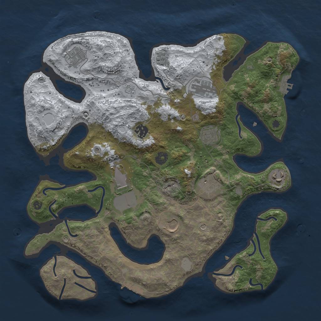 Rust Map: Procedural Map, Size: 3700, Seed: 2202, 18 Monuments