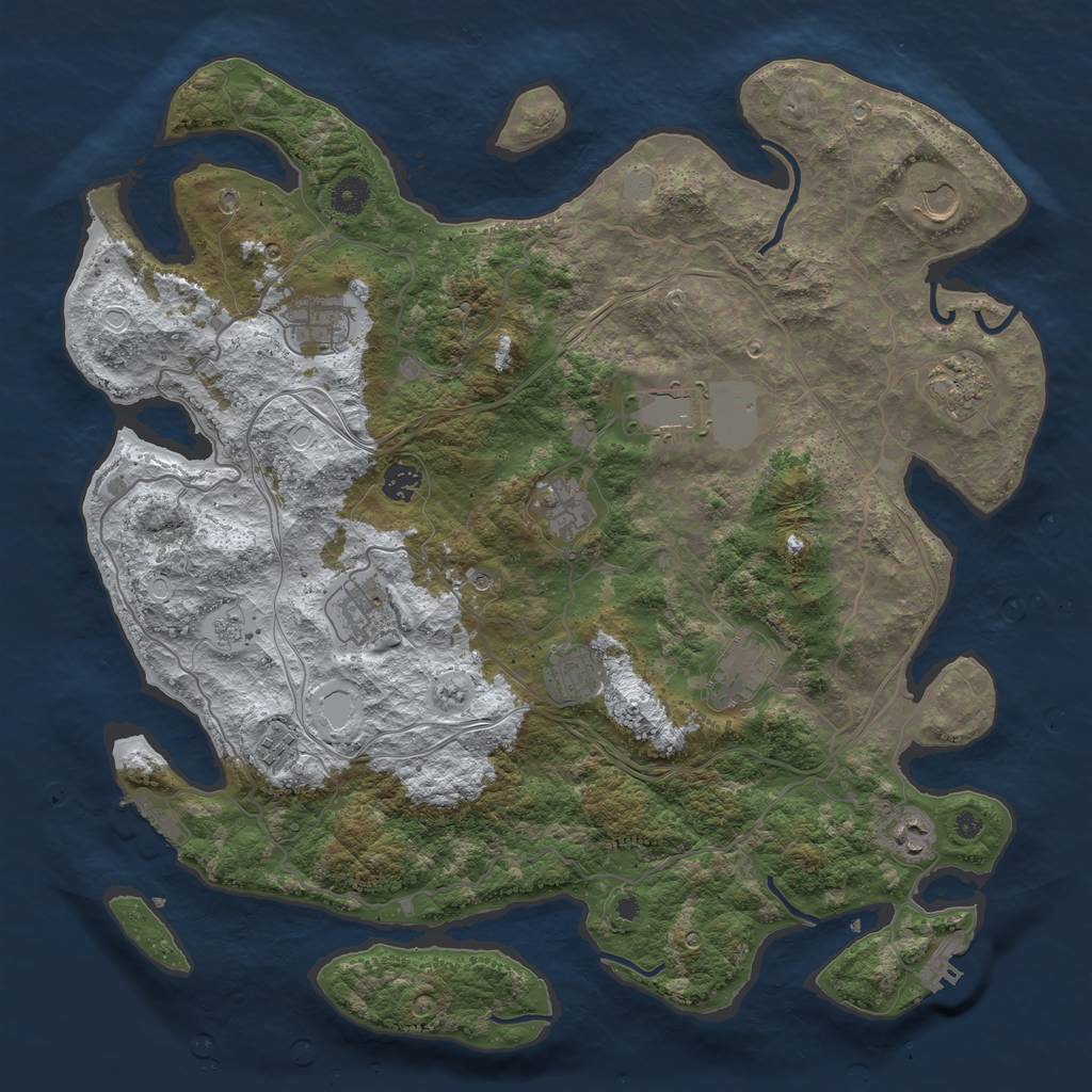 Rust Map: Procedural Map, Size: 4250, Seed: 391122632, 20 Monuments