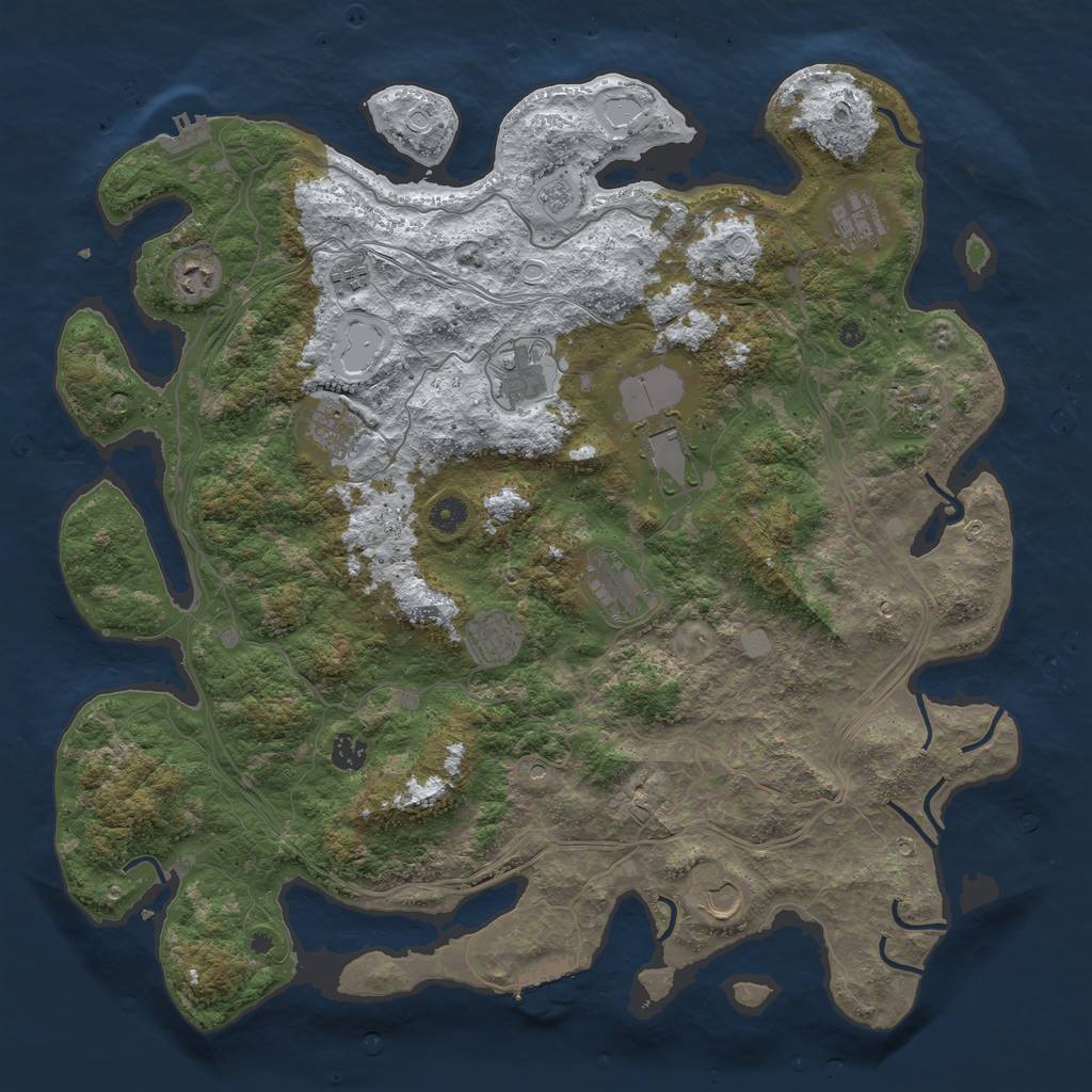 Rust Map: Procedural Map, Size: 4500, Seed: 1539198286, 20 Monuments