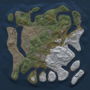 Thumbnail Rust Map: Procedural Map, Size: 4000, Seed: 591025, 19 Monuments