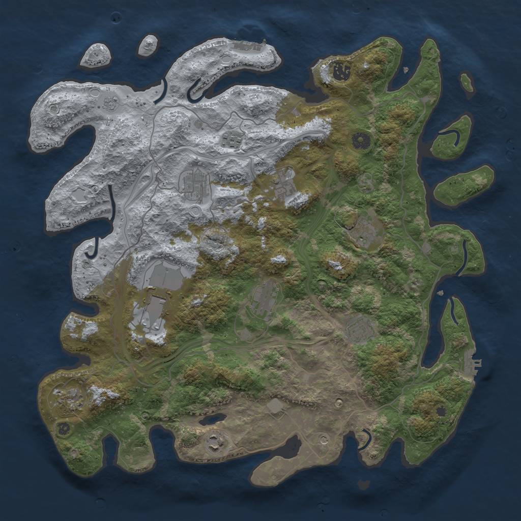Rust Map: Procedural Map, Size: 4250, Seed: 15514, 17 Monuments