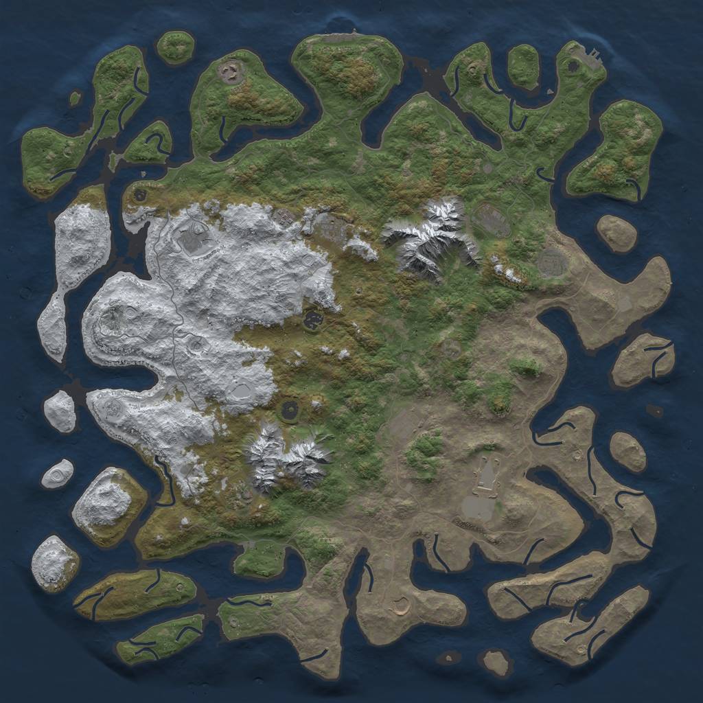 Rust Map: Procedural Map, Size: 5800, Seed: 1653467, 20 Monuments