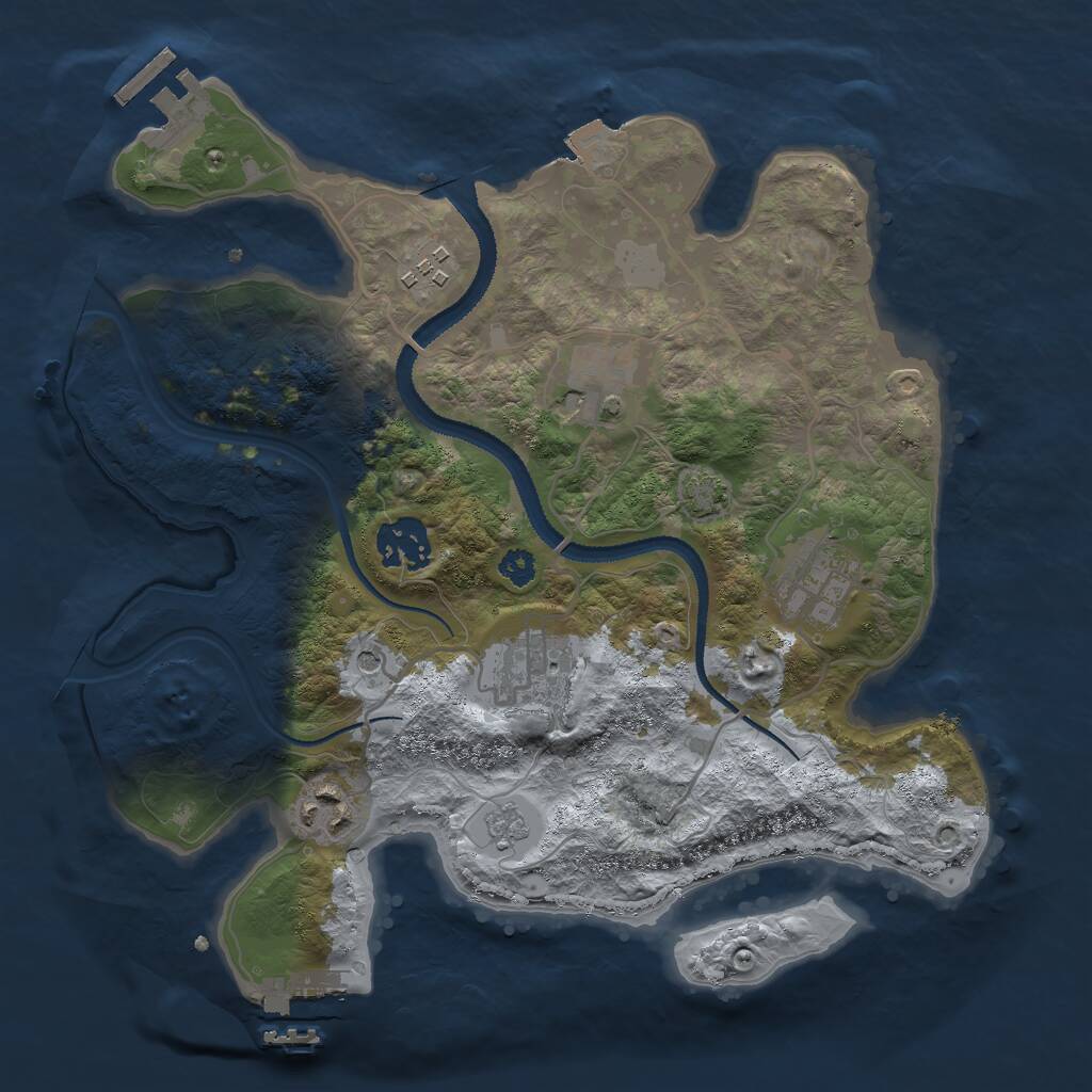 Rust Map: Procedural Map, Size: 3000, Seed: 5434, 12 Monuments