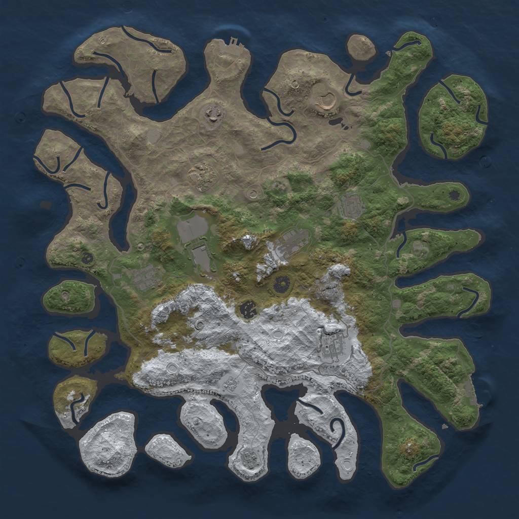 Rust Map: Procedural Map, Size: 4500, Seed: 50356, 19 Monuments