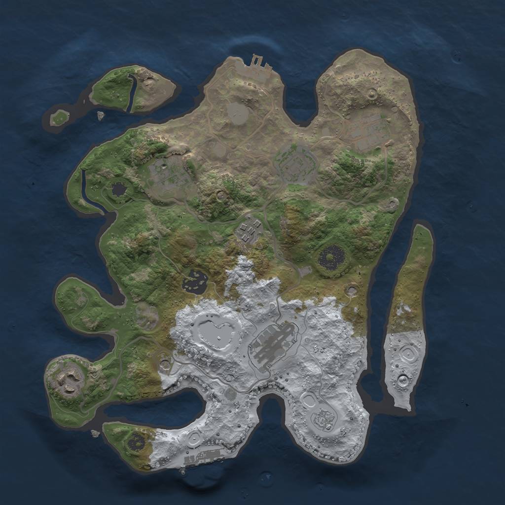 Rust Map: Procedural Map, Size: 3000, Seed: 187161, 16 Monuments