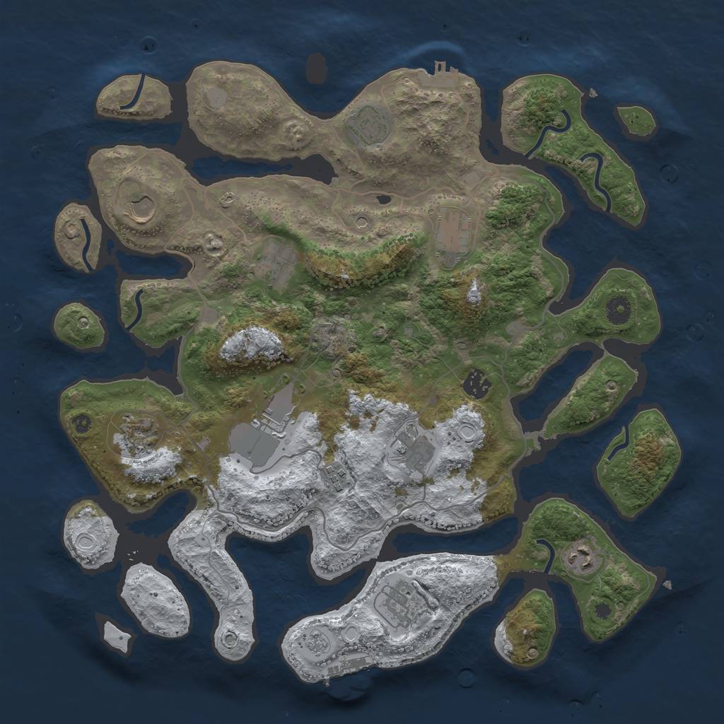 Rust Map: Procedural Map, Size: 4000, Seed: 4791736, 20 Monuments