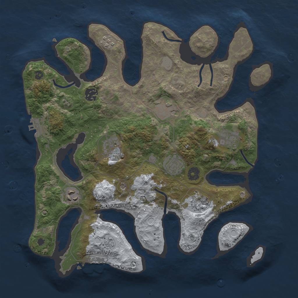 Rust Map: Procedural Map, Size: 3400, Seed: 50, 17 Monuments