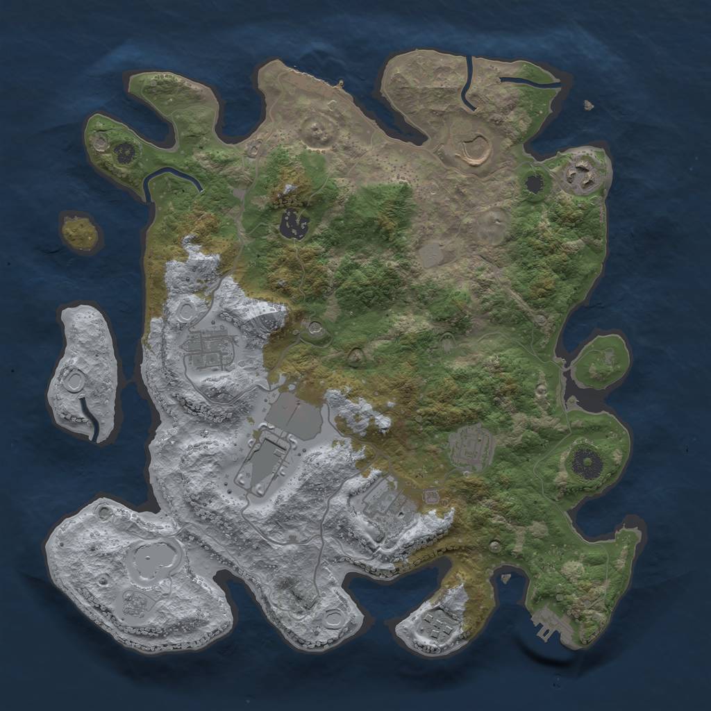 Rust Map: Procedural Map, Size: 3500, Seed: 359451216, 15 Monuments