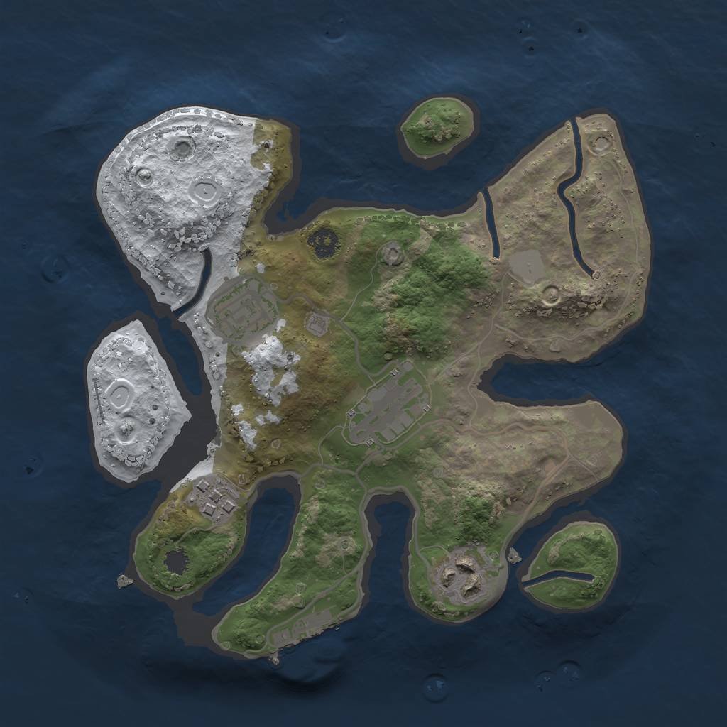 Rust Map: Procedural Map, Size: 2500, Seed: 439461248, 10 Monuments