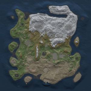 Thumbnail Rust Map: Procedural Map, Size: 3600, Seed: 13825, 16 Monuments