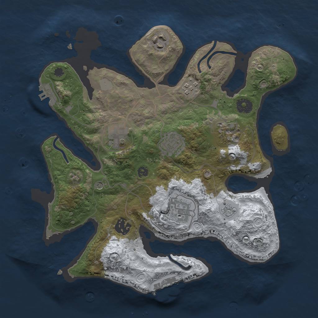 Rust Map: Procedural Map, Size: 3000, Seed: 1534094925, 16 Monuments