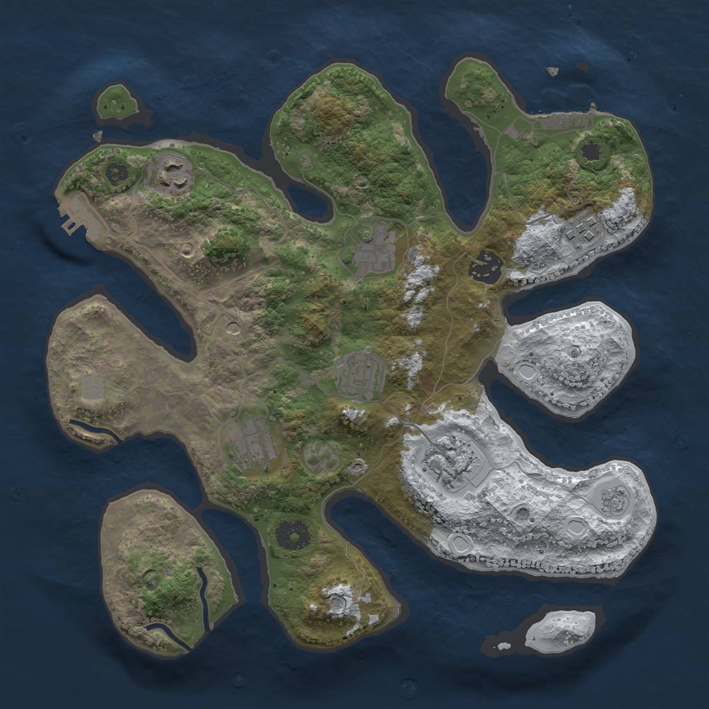 Rust Map: Procedural Map, Size: 3200, Seed: 187064585, 16 Monuments