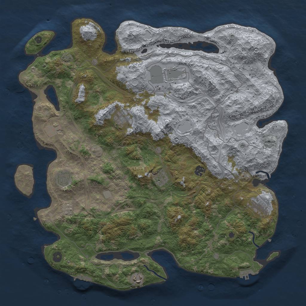 Rust Map: Procedural Map, Size: 4500, Seed: 3300478, 17 Monuments