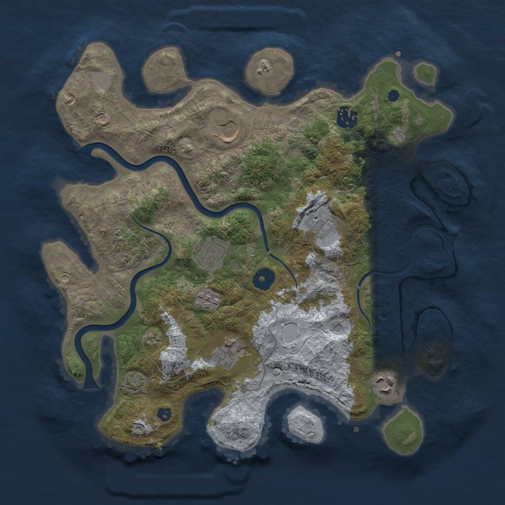 Rust Map: Procedural Map, Size: 3500, Seed: 90710354, 10 Monuments