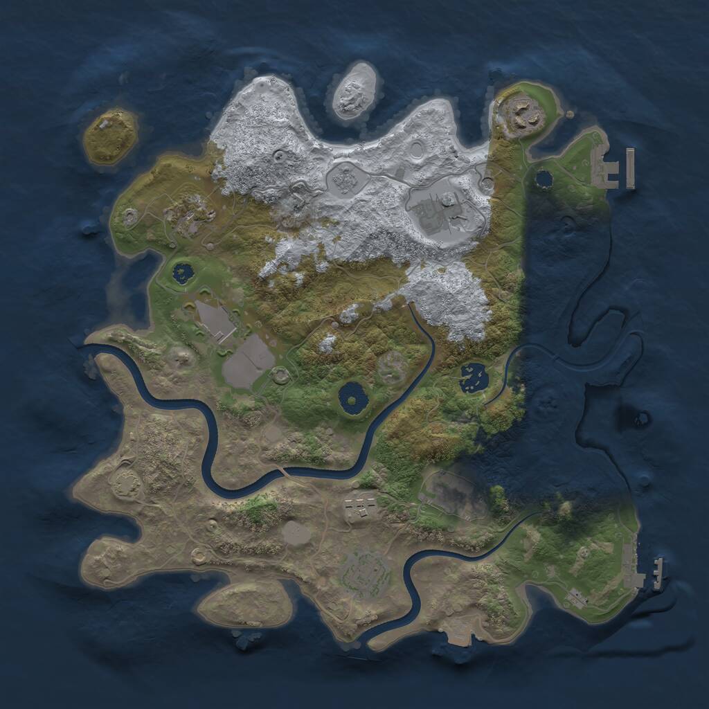 Rust Map: Procedural Map, Size: 3500, Seed: 131185, 14 Monuments