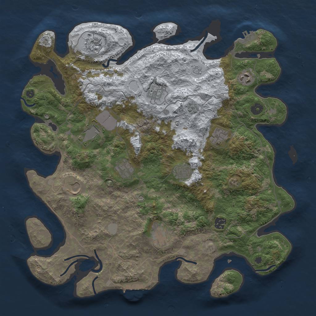 Rust Map: Procedural Map, Size: 4000, Seed: 2040, 20 Monuments