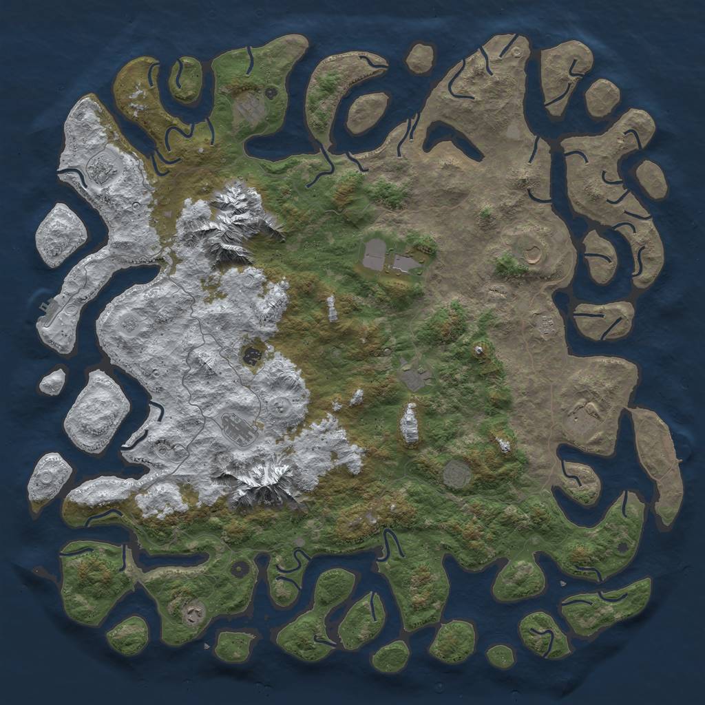 Rust Map: Procedural Map, Size: 6000, Seed: 2623, 20 Monuments